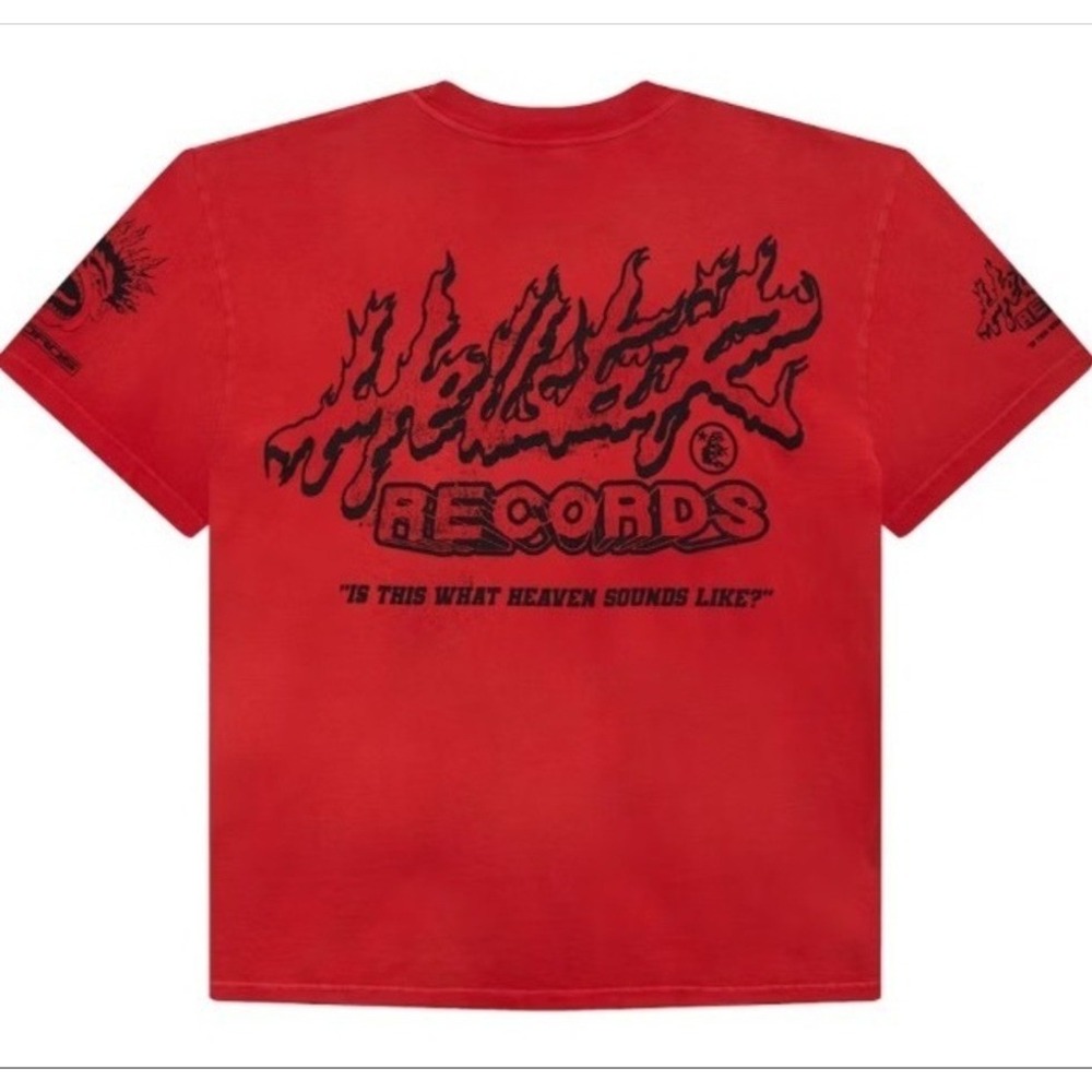 Hellstar Records Bleached‎ Graphic T-Shirt Red Small New With Tags - Picture 2 of 8